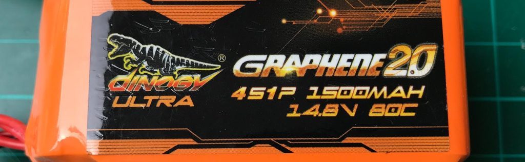 Dinogy Ultra Graphene 2.0 4S 1500 mAh 80C (Short version) - Front View