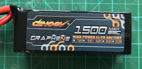 Dinogy Graphene 4S 1500 mAh 65 C - Front View