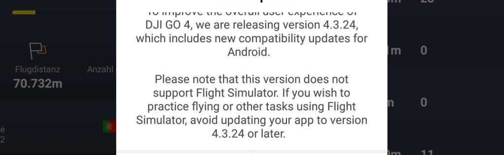 DJI Go 4 App Update Hinweis 1