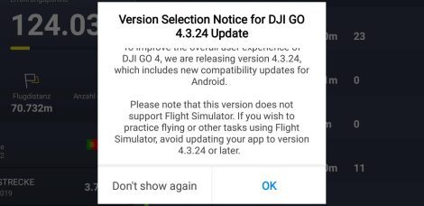 DJI Go 4 App Update Hinweis 1