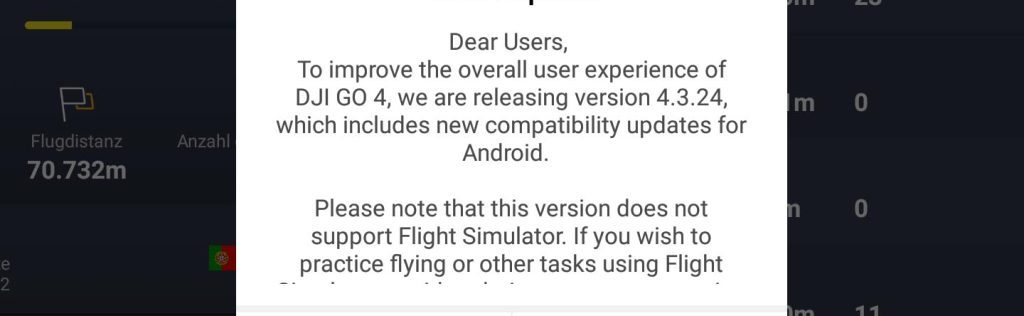 DJI Go 4 App Update Hinweis 2