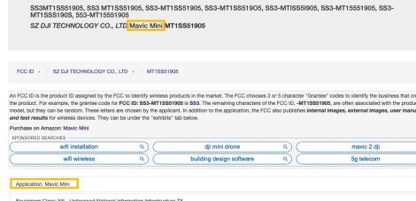 Mavic Mini FCC Dokumente