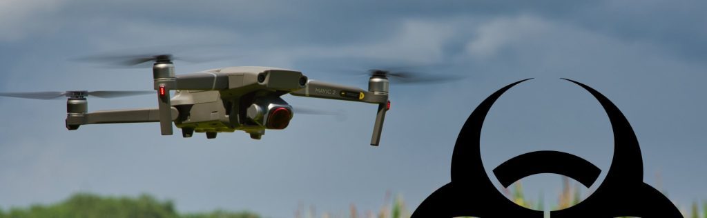 Drohne mit Biohazard Symbol