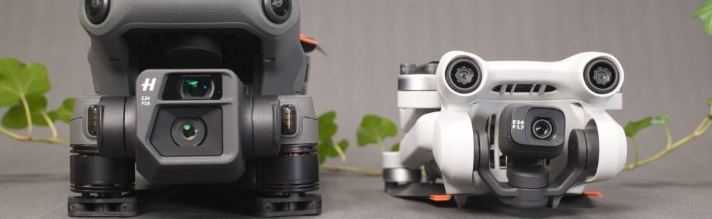 DJI Mini 3 Pro vs DJI Mavic 3 Cine - Frontansicht