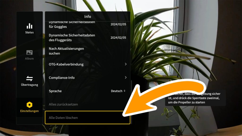 Alle Daten der DJI Avata 2 sicher löschen