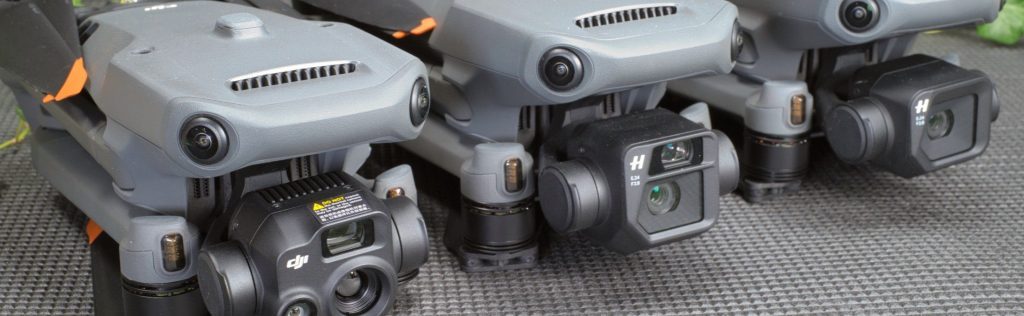 DJI Mavic 3T, Mavic 3 Cine und Mavic 3 Classic liegen in einer Reihe