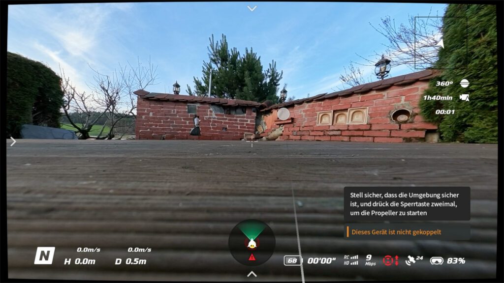 FPV View OSD der Avata 360